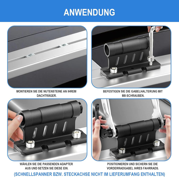 2 Stück Gabelhalterung Fahrrad Set Universal MUniversal Montage-Kit | für LKW/Anhänger/Fahrradgepäck