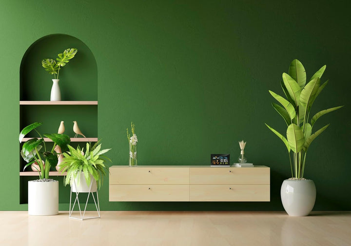 WS6455 Wetterstation mit Innen- und Aussentemperatur, Innen- und Aussenluftfeuchte, farbiges LED Dis