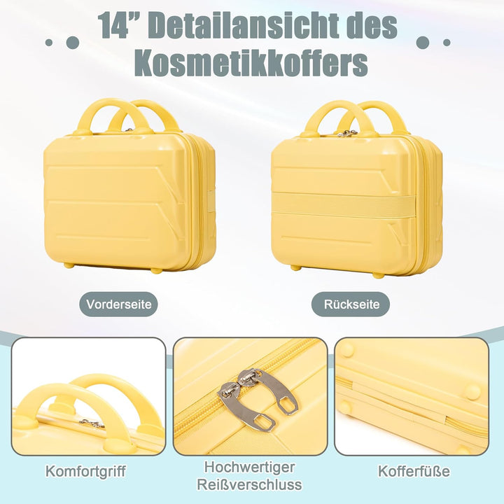 LIFEISLE Hartschalen-Koffer Trolley Handgepäck Rollkoffer, Reisekoffer Set mit 4 Rollen, 2er Gepäcks