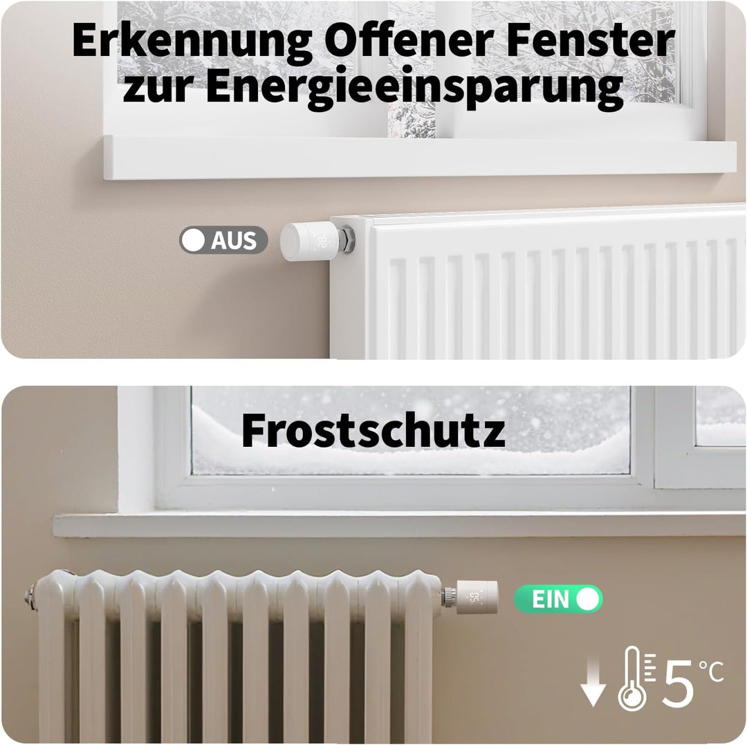 Aqara Smartes Heizkörperthermostat W600(Verbesserte Version), Zigbee/Thread Thermostat, Energiespare