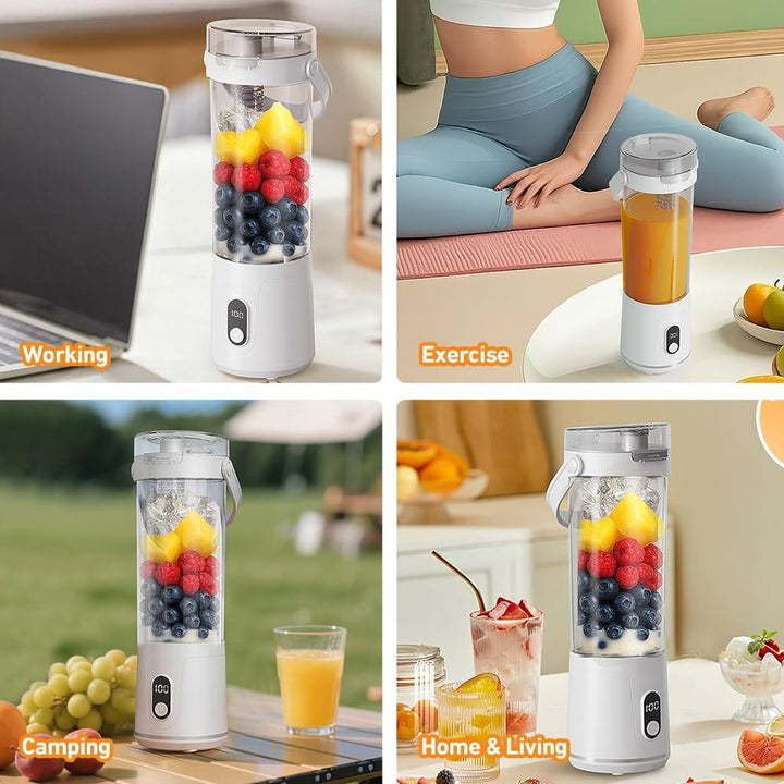 Tragbarer Mixer Smoothie Maker To Go, 600ML, LED Display | Portable Blender mit 6 Klingen für Shakes
