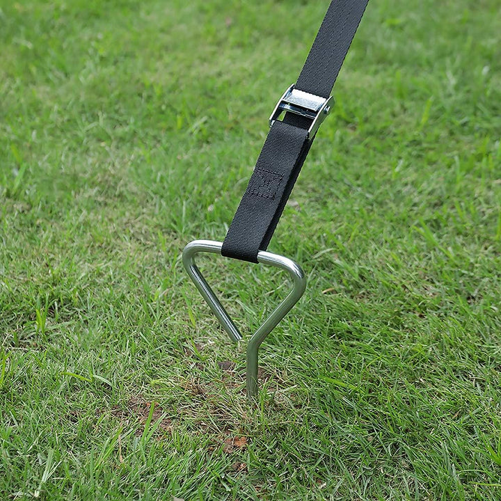 4 Stück Bodenanker Set für Trampolin Bodenverankerung - Verzinkt und rostfrei Erdanker für Trampolin