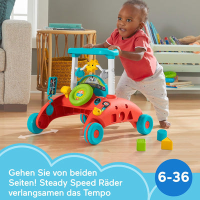 Fisher-Price - 2-Seiten Auto-Lauflernwagen, mitwachsendes interaktives Spiel-Center mit über 50 Lied