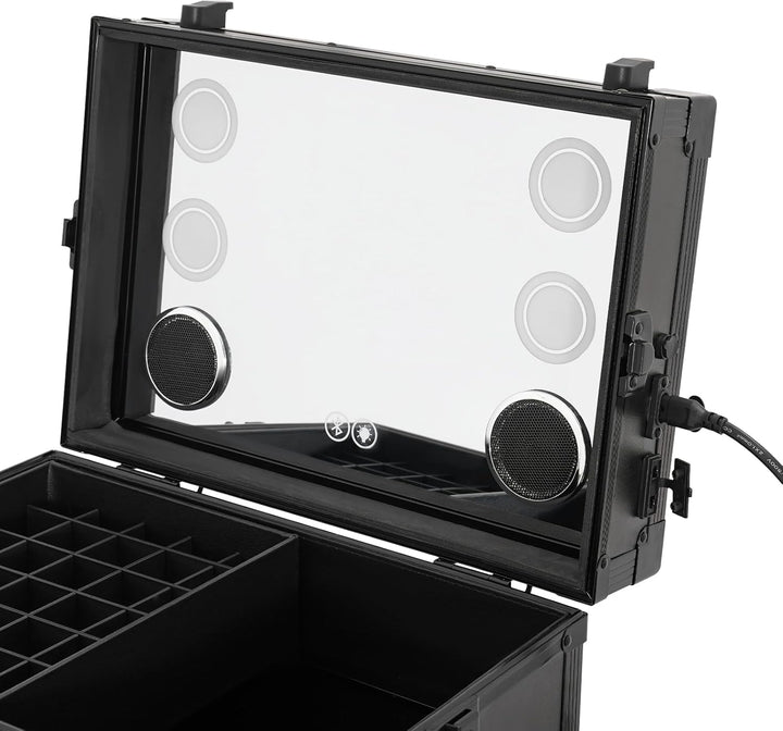 Professioneller Kosmetikkoffer Trolley 2 In 1 Schminkkoffer mit Tisch Bis 50KG Maniküre Tisch mit 3