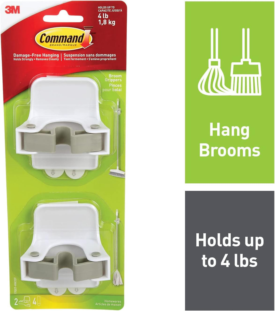 Command 2 x selbstklebende Besengriff-Clips