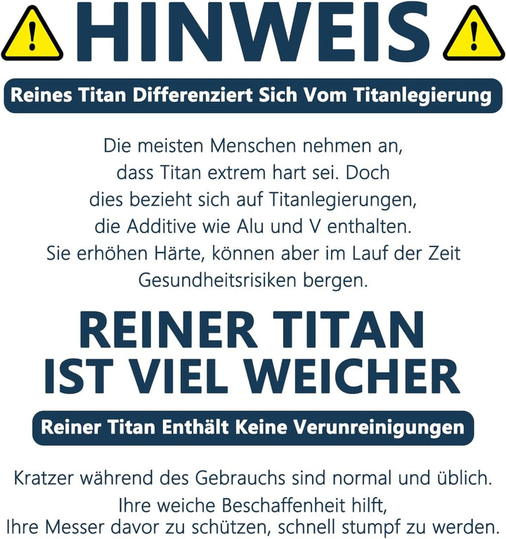 99,85% Reintitan Schneidebrett 29,2×20,3 cm, BPA-frei | Doppelseitig verwendbar, Spülmaschinenfest,