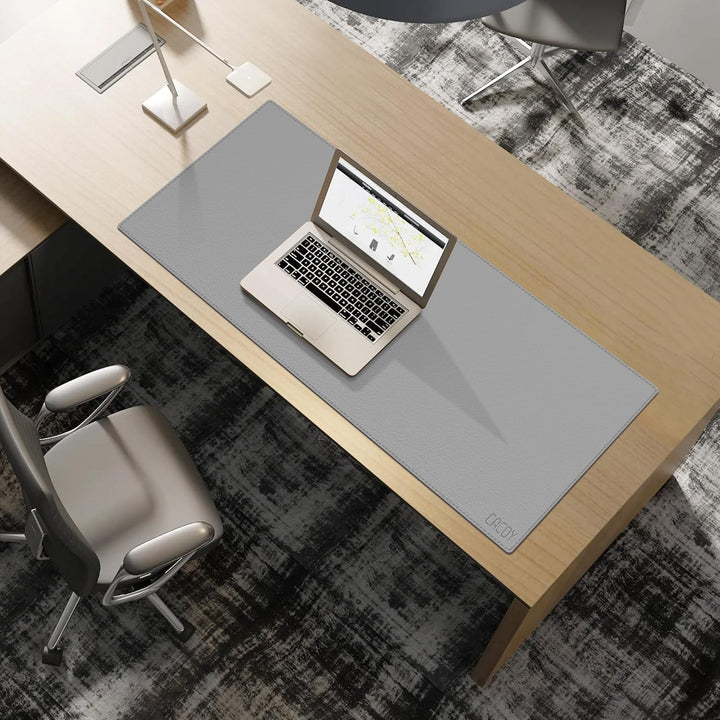 Cacoy Verlängerter PU Leder Mauspad, 100x40cm Grosse Büro Schreibtischunterlage aus Leder, Gaming Sc