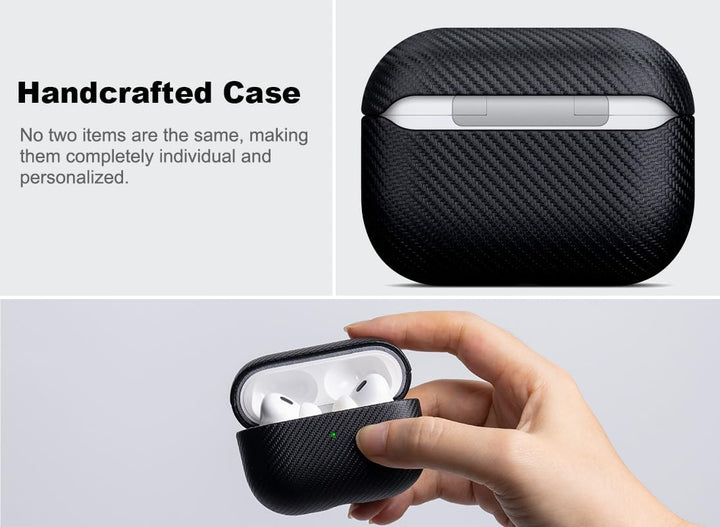 Haobobro [Karbonfaser Textur] AirPods Pro 2 Hülle Case 2022 - Handgefertigt AirPods Pro 2. Generatio