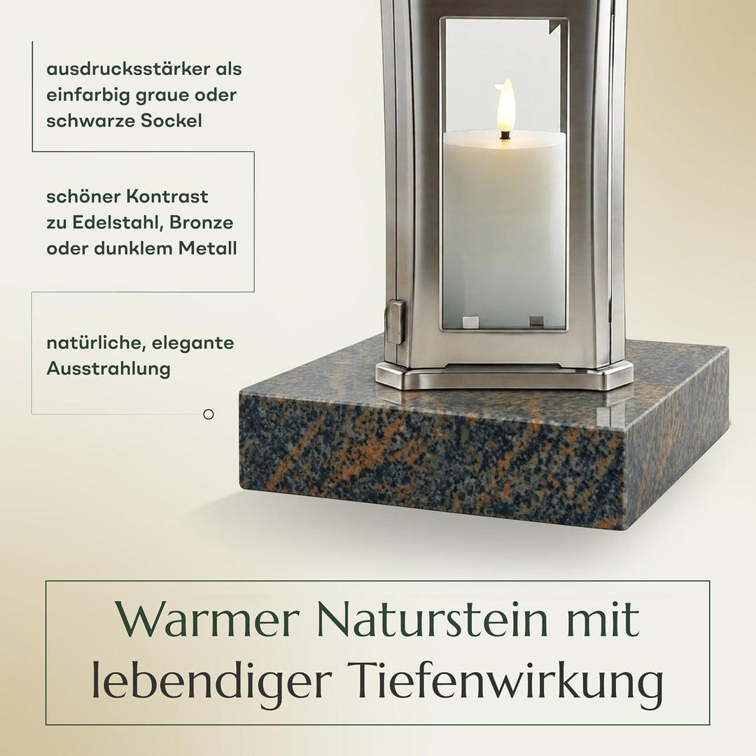 designgrab Lampen- und Vasensockel 20x20x5 cm, poliert, wetterfest, Lampen- und Vasensockel Gneis, G