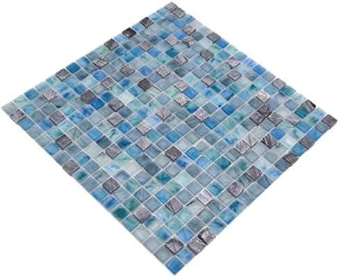 Mosaik Fliese Transluzent grünblau Glasmosaik Crystal Stein Cream grünblau für WAND BAD DUSCHE KÜCHE