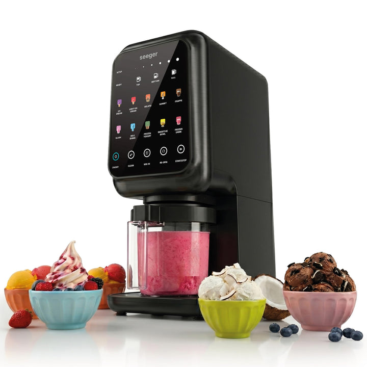 Seeger MultiCream Eismaschine, 1,5L, 10 Funktionen für Eis, Sorbet, Gelato, Milchshakes, Slushi & Fr