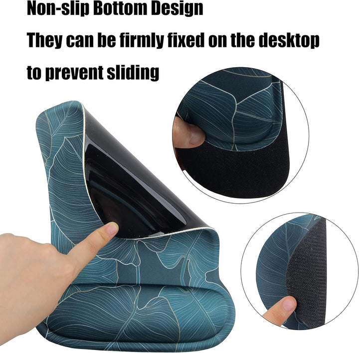 Mauspad mit Handauflage, Mauspad mit Gelkissen und Ergonomische Memory Foam Tastatur Handgelenkaufla