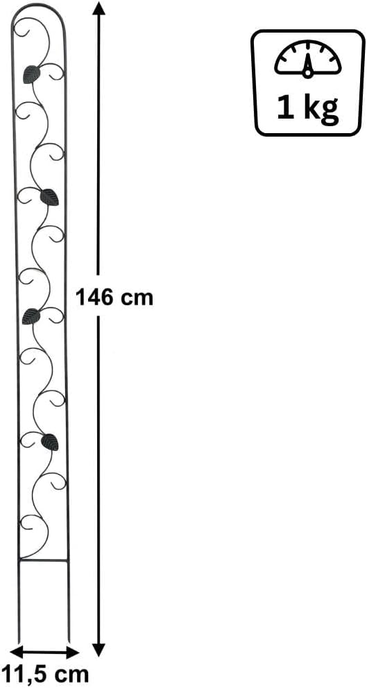 DanDiBo Rankhilfe Metall Rankgitter 140 cm Schwarz Rankstab Kletterhilfe Bodenstecker 96249 Blumenha