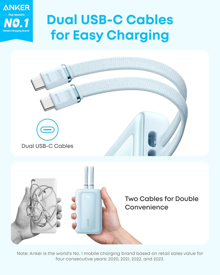 Anker Zolo Powerbank (2025 Upgrade), 45W Schnellladung, 20000mAh Akku-Pack, Zwei integrierte USB-C K
