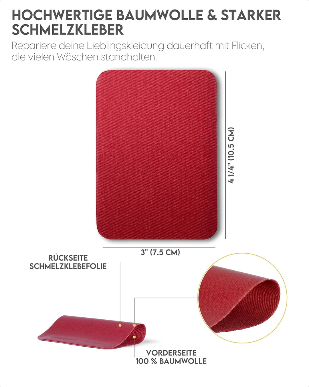 ZEFFFKA 2PACK Kleider-Flicken zum Aufbügeln für Innen und Aussen Stärkster Kleber 100% Baumwolle Ver