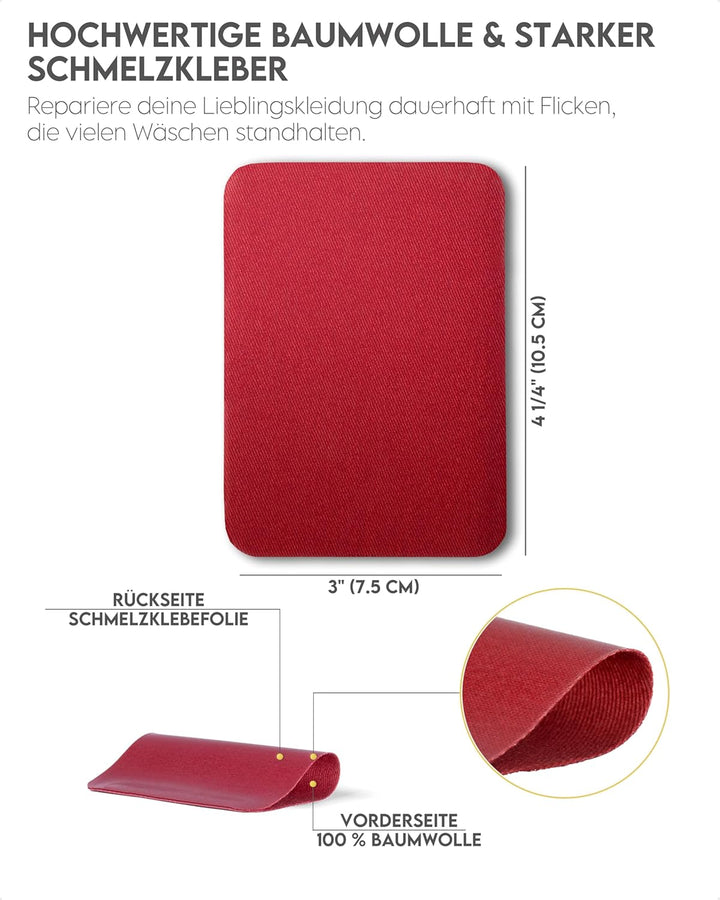 ZEFFFKA 2PACK Kleider-Flicken zum Aufbügeln für Innen und Aussen Stärkster Kleber 100% Baumwolle Ver