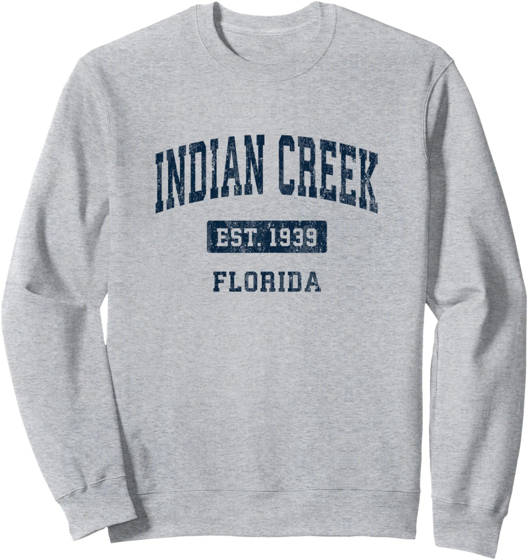 Indian Creek Florida FL Vintage Sports Etablierte Marine Desi Sweatshirt