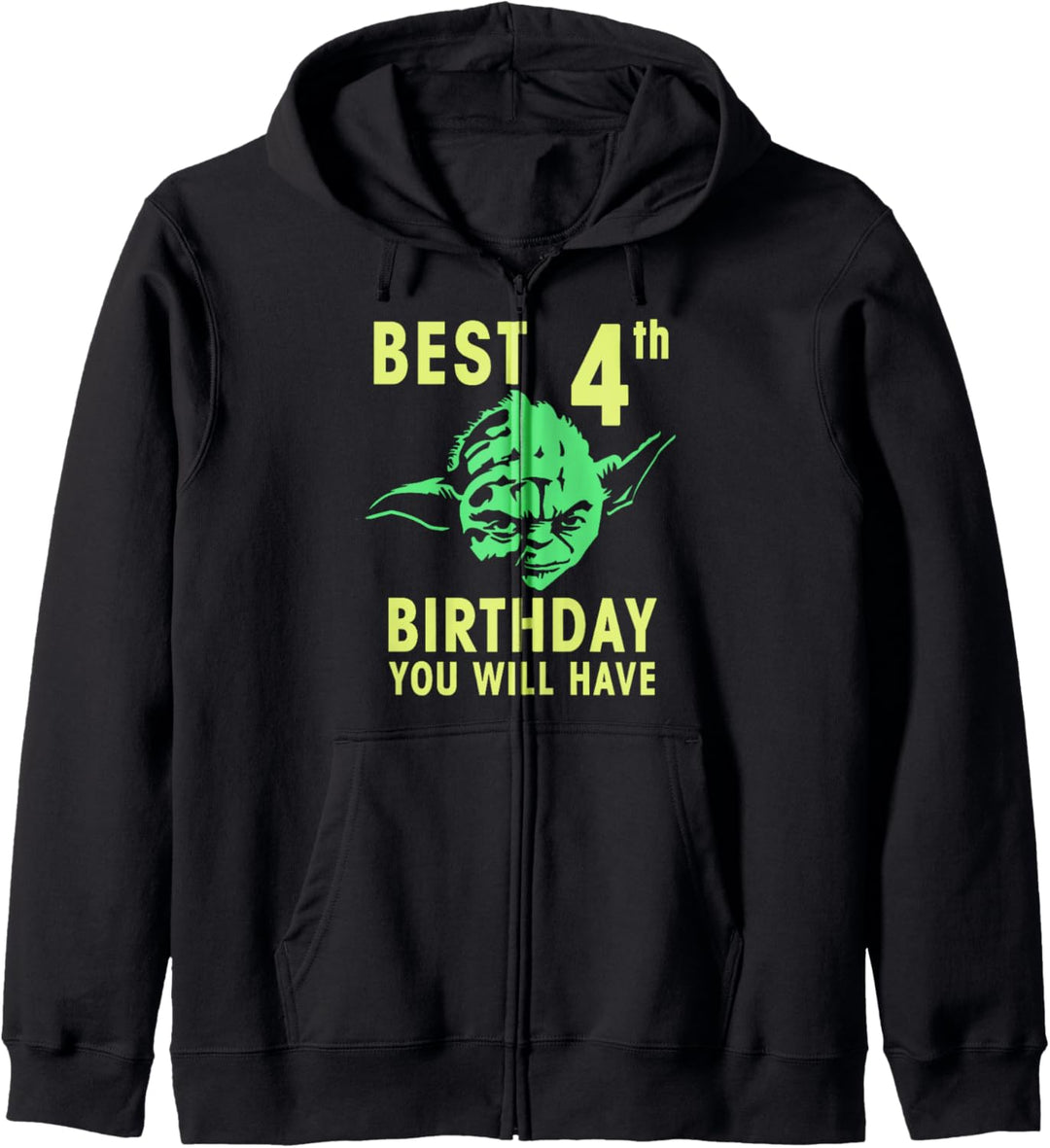 Star Wars Yoda Best 4th Birthday You Will Have Stencil Kapuzenjacke
