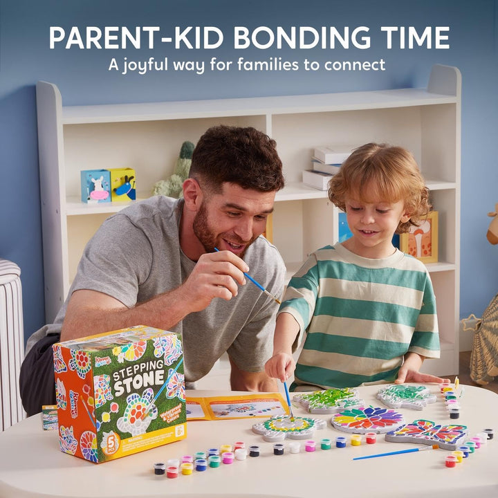 Klever Kits Steinbemalset für Kinder,zum Bemalen von 5 Trittsteinen für den Garten mit Einhornmotiv,