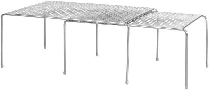 mDesign 2er-Set Küchenregal – praktische Geschirrablage für mehr Abstellfläche – 2 ausziehbare Teles