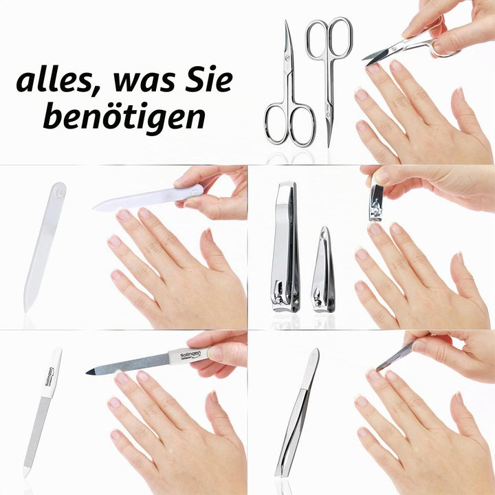 marQus Maniküre Set Damen und Herren Solingen Made in Germany 7 Teile mit patenierter Glasfeile für