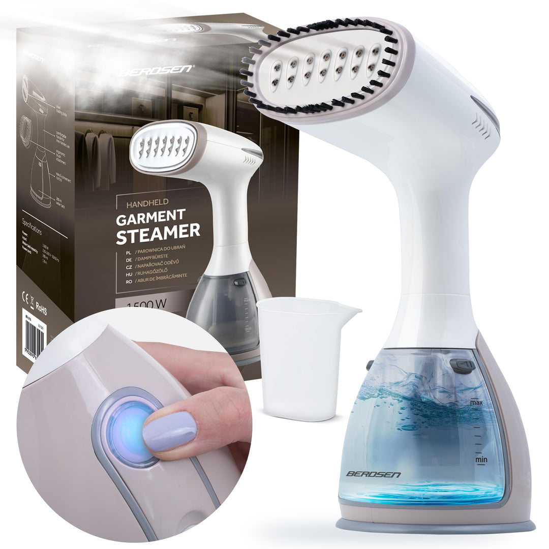Berdsen Steamer Dampfglätter - 1500W 32g/min - Dampfbügel Dampfbürste Dampfbügeleisen Reisebügeleise