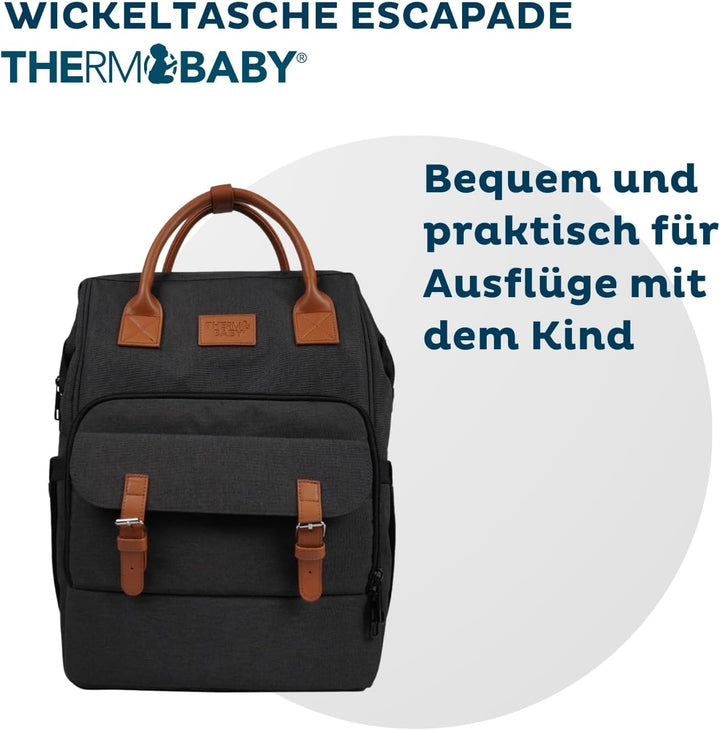 Thermobaby - ESCAPADE-Wickeltasche - Baby-Wickelrucksack - Tasche mit Wickelauflage für Babys Jungen