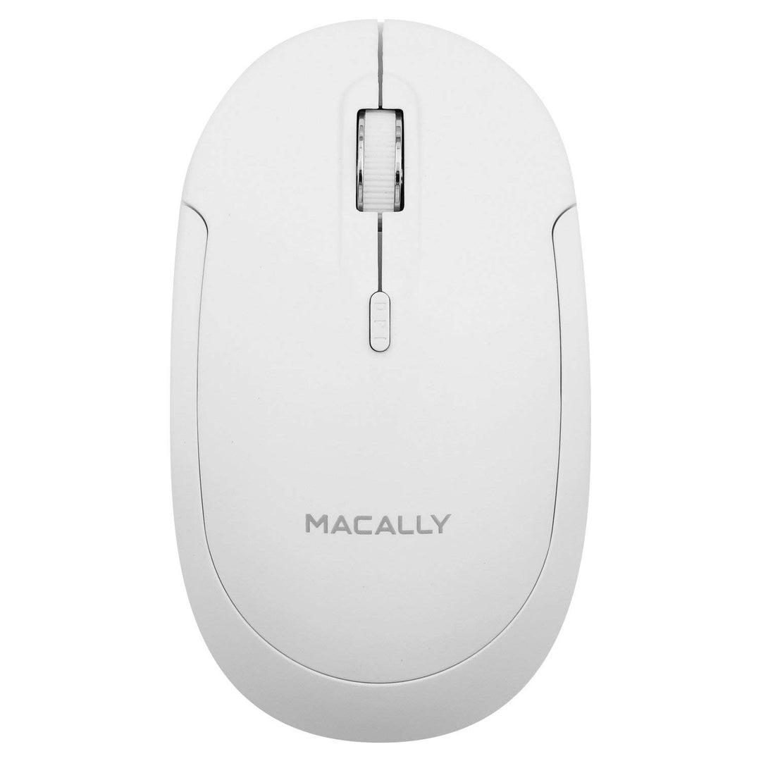 Macally BTDYNAMOUSE-W, optische Bluetooth Maus mit 3 Tasten und Scrollrad, drahtlose Mouse für Mac u