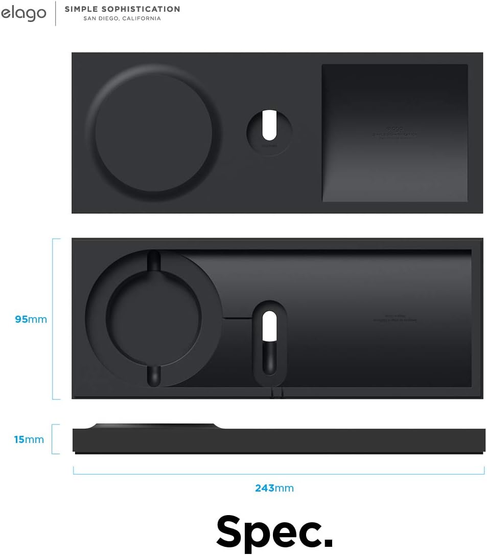 elago Ladeschale Duo Kompatibel mit MagSafe Ladegerät, Kompatibel mit iPhone 15, 14, 13, 12 Serie, K