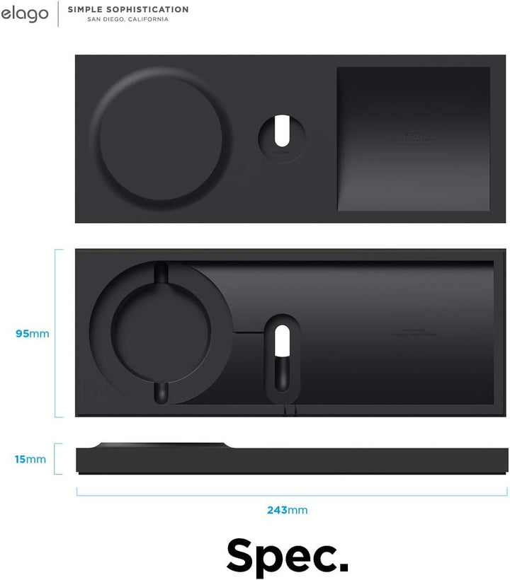 elago Ladeschale Duo Kompatibel mit MagSafe Ladegerät, Kompatibel mit iPhone 15, 14, 13, 12 Serie, K