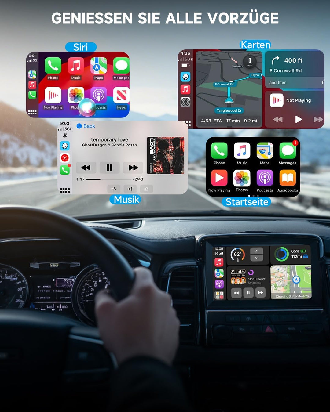 Veement 2-In-1 Carplay Wireless Adapter, Android Auto Wireless Adapter von Carplay Wired Auf Wireles