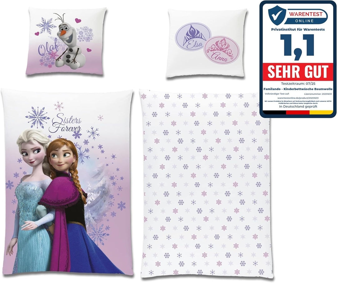 Disney CTI 43999 Bettwäsche Frozen/Ice Queen, Pink Mountain Linen 135 x 200 cm 80 x 80 cm