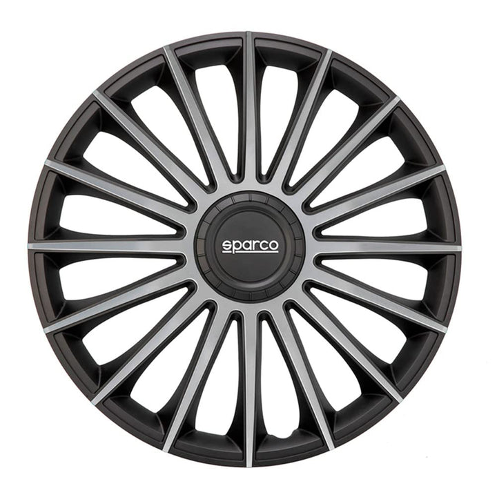 Satz Sparco Radzierblenden Torino 13-Zoll Schwarz/Silber