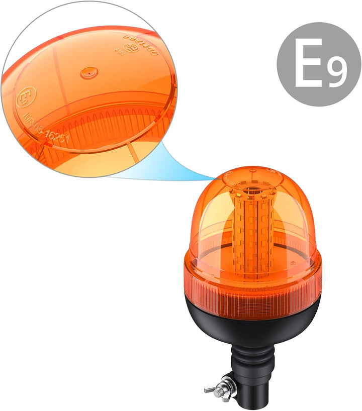 Rundumleuchte 60LED Warnleuchten Justech 2x Rundumkennleuchte LED Amber 12V/24V Blinkleuchte Staubdi
