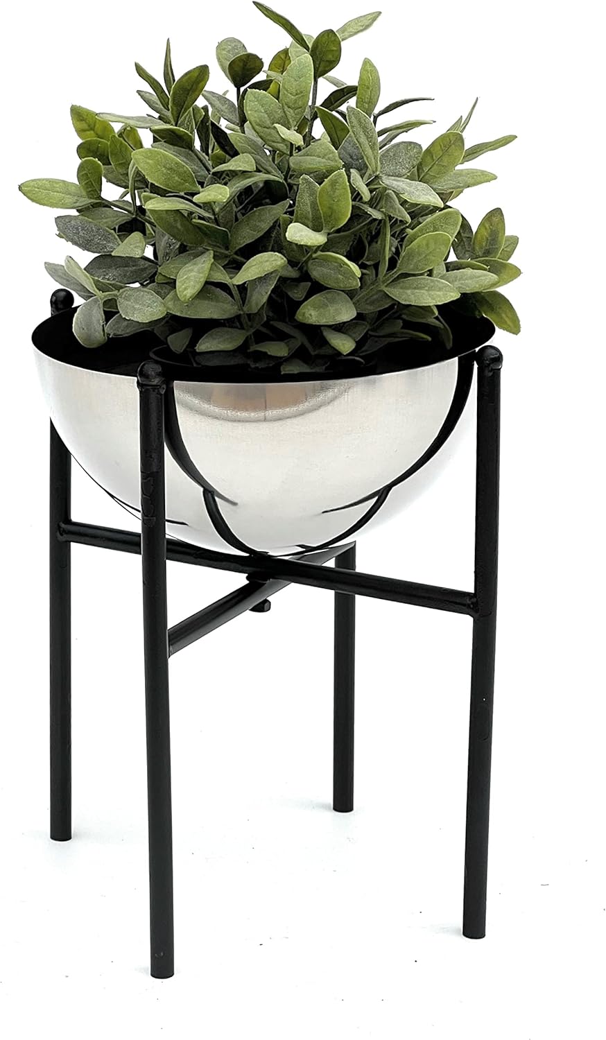 DanDiBo Blumenhocker Metall mit Topf Schwarz Silber 25-45 cm Blumenständer 96257 Blumensäule Modern