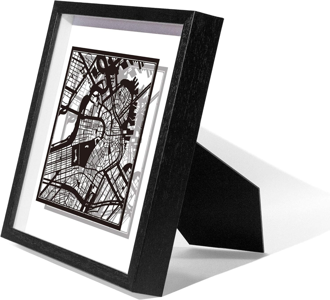 O3 DESIGN STUDIO - Marco de Papel para mapas, 22,8 x 22,8 cm, en Caja de Regalo, Fondo, autocambiant