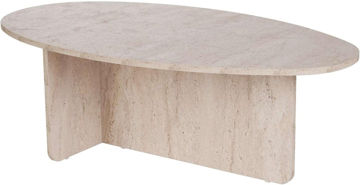Stilvoller Couchtisch, Travertine-Farbe, 120 x 40 x 65 cm | 100% melaminbeschichtete Spanplatte, 18