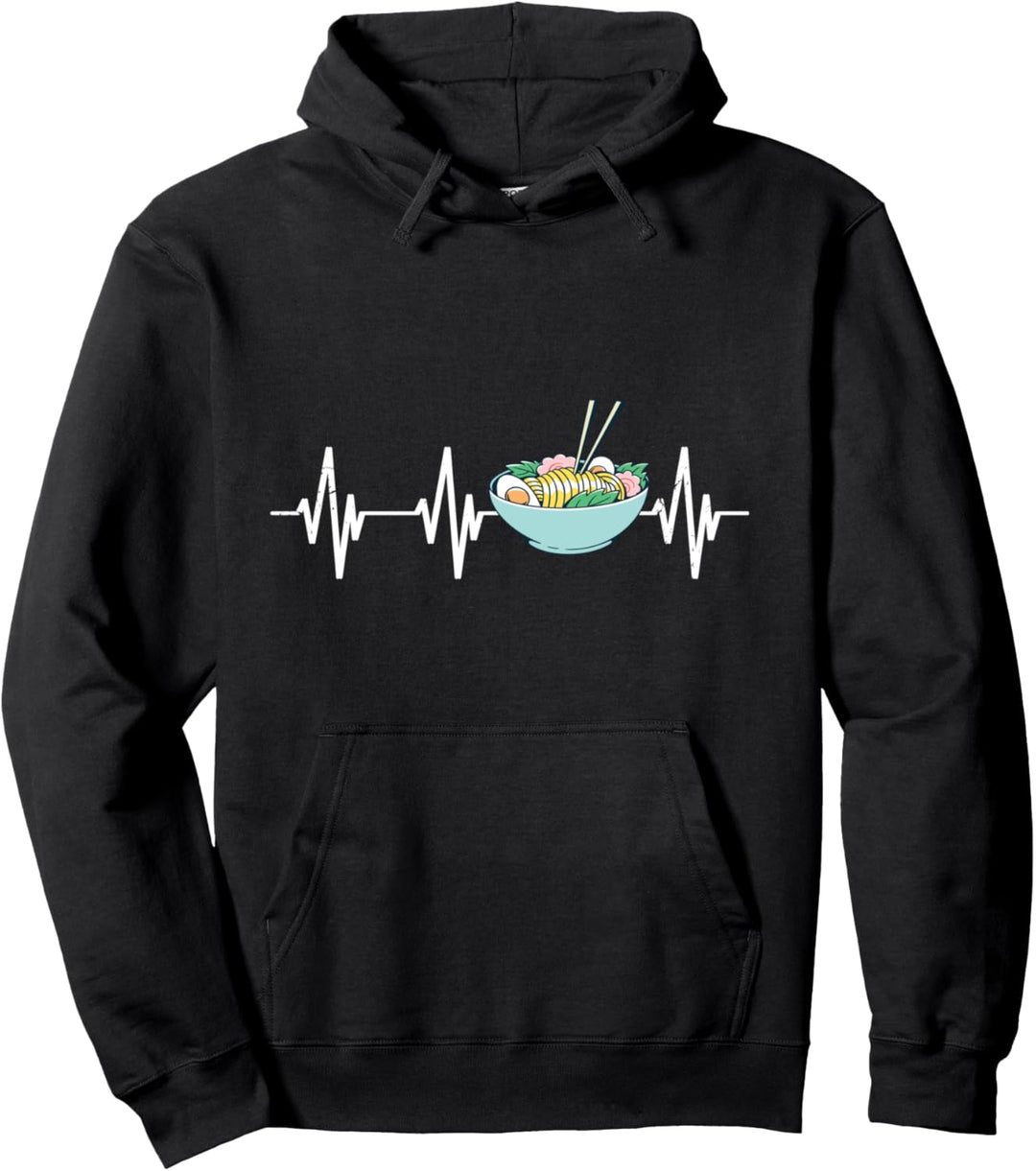 Japanische Ramen Herzschlag Japan Nudeln Herzlinie Pullover Hoodie