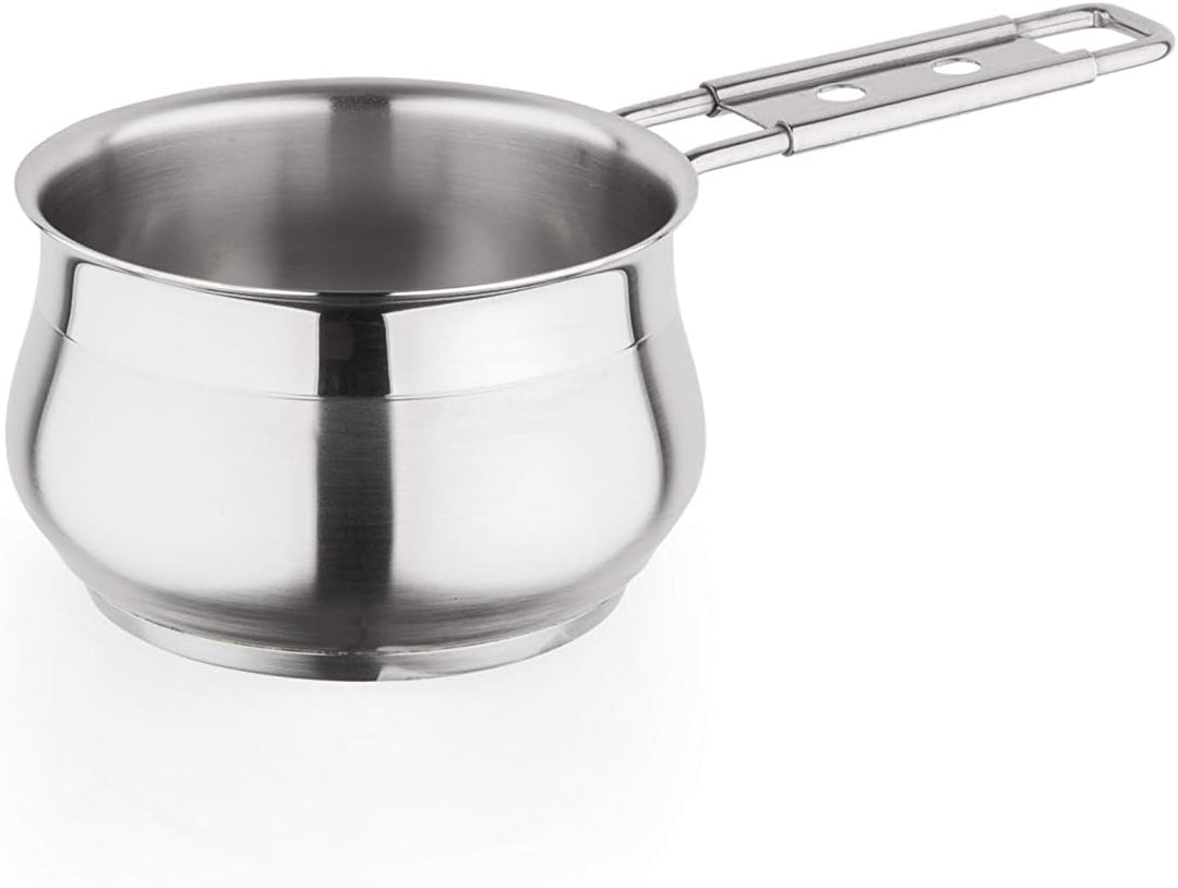Barazzoni 001010014 Casseruola Manico Lungo, Diametro 14 cm, Linea Tummy in Acciaio, 18/10, 14 cm