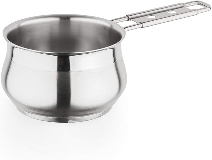 Barazzoni 001010014 Casseruola Manico Lungo, Diametro 14 cm, Linea Tummy in Acciaio, 18/10, 14 cm
