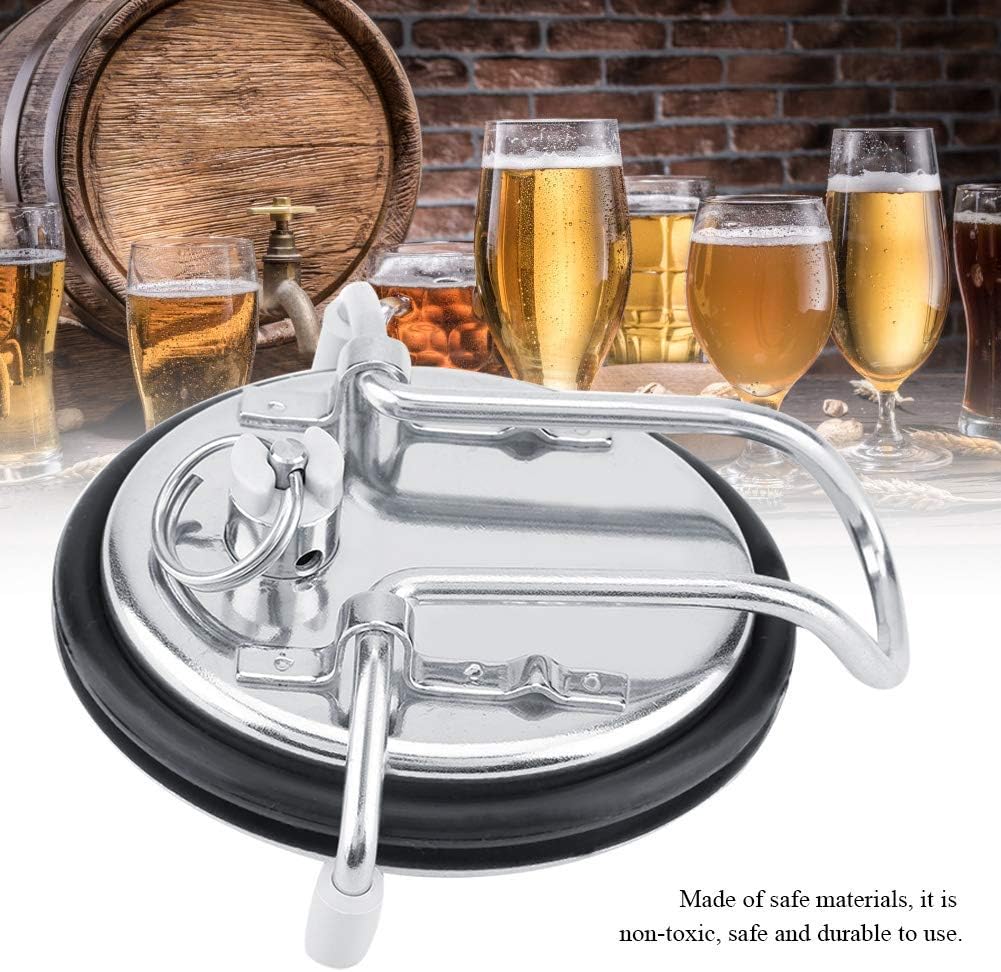 Keg Lid, Stainless Steel Beer Lid Continuous Carbonation Keg Lid Corny Keg Lid with Liquid Post Kohl