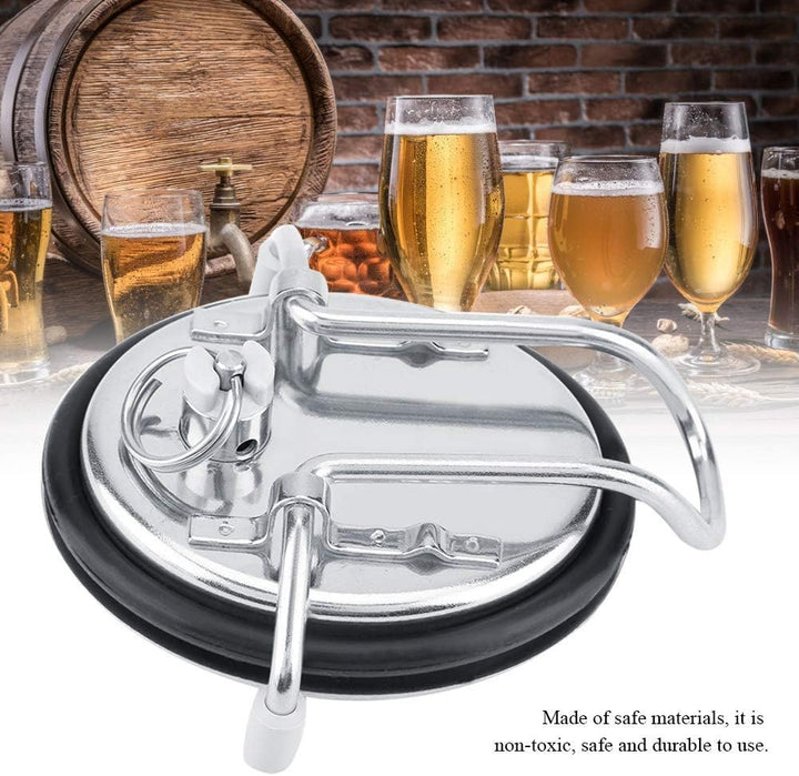 Keg Lid, Stainless Steel Beer Lid Continuous Carbonation Keg Lid Corny Keg Lid with Liquid Post Kohl