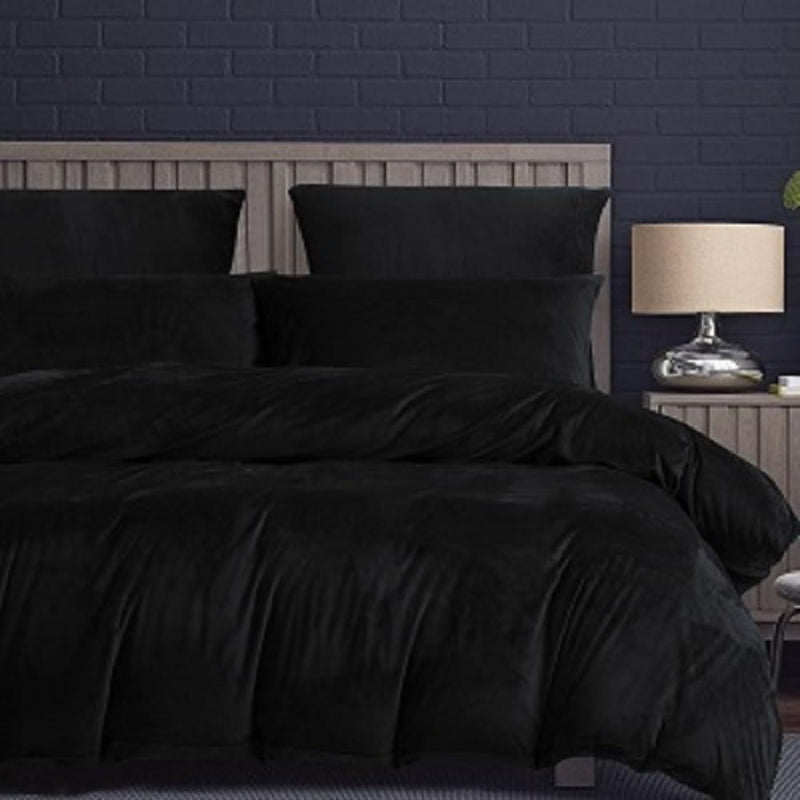 Luofanfei Samt Warme Bettwäsche 220x240 Schwarz Winter Thermo Fleece Plüsch Flausch Nicki Warme Wend