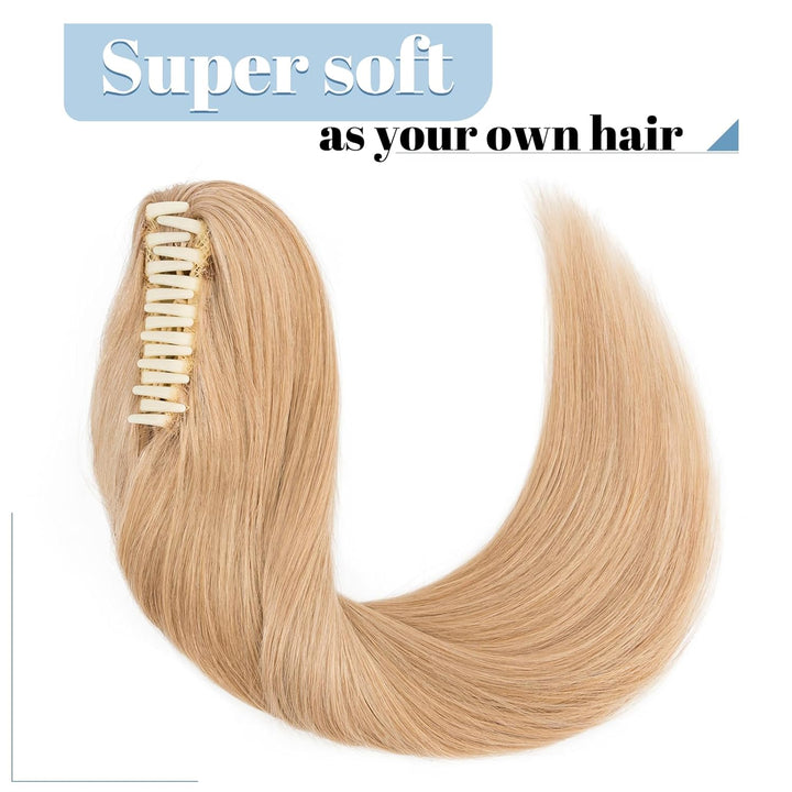 SEGO Ponytail Haarteil Echthaar Zopf Extension mit Klammer Clip in Pferdeschwanz Haarverlängerung 10