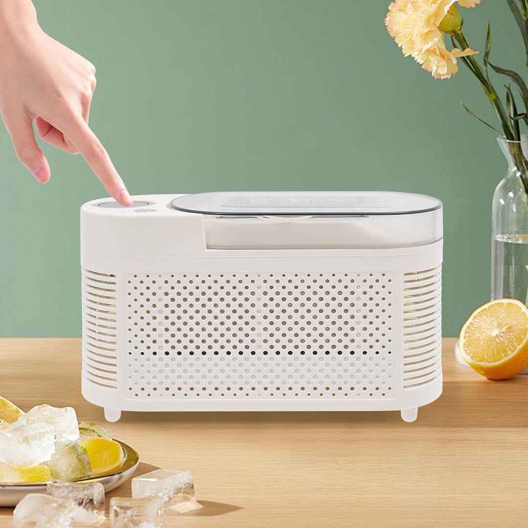 Eiswürfelmaschine Klein Tragbar, 8 Eiswürfel in 10 Min, Eiswürfelbereiter mit 12V Auto & 230V Adapte