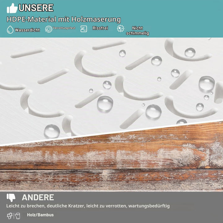 NALONE Duschhocker, HDPE Badhocker modern Design 2-Tier badezimmerhocker mit rutschfesten Fusspolste