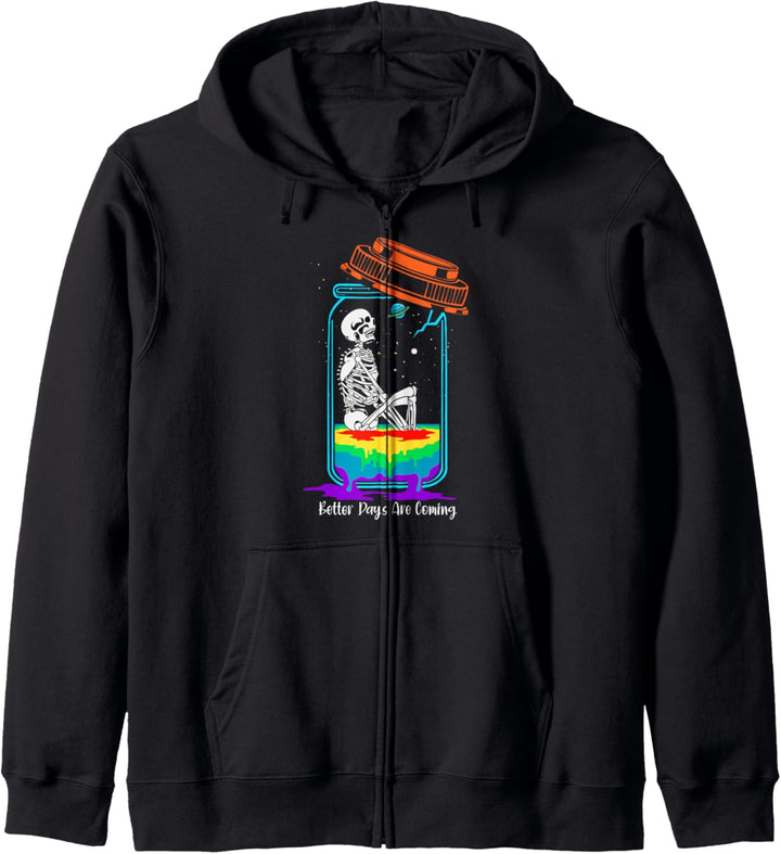 Lustiges Skeleton Mental Health Okkult Gotische Kunst Occult Kapuzenjacke
