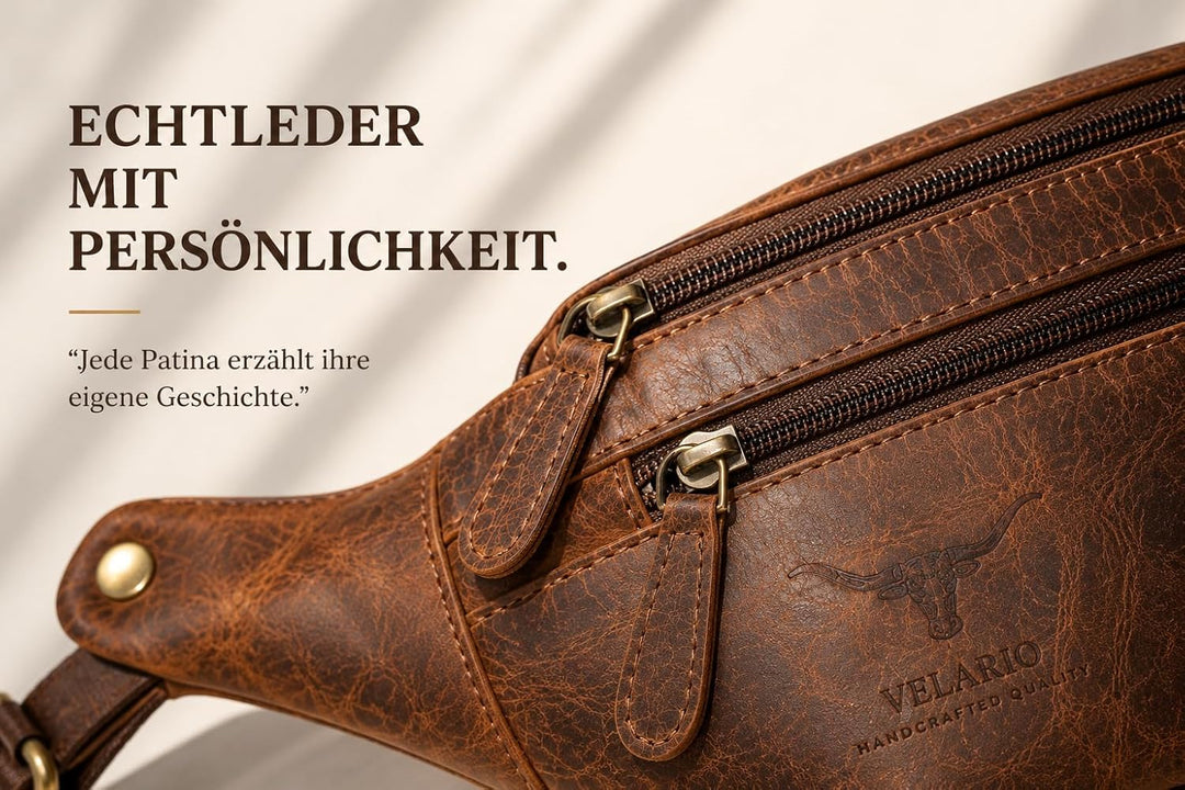 Büffelleder Bauchtasche I Herren, Damen I Echt Leder I Hüfttasche I Tracking
