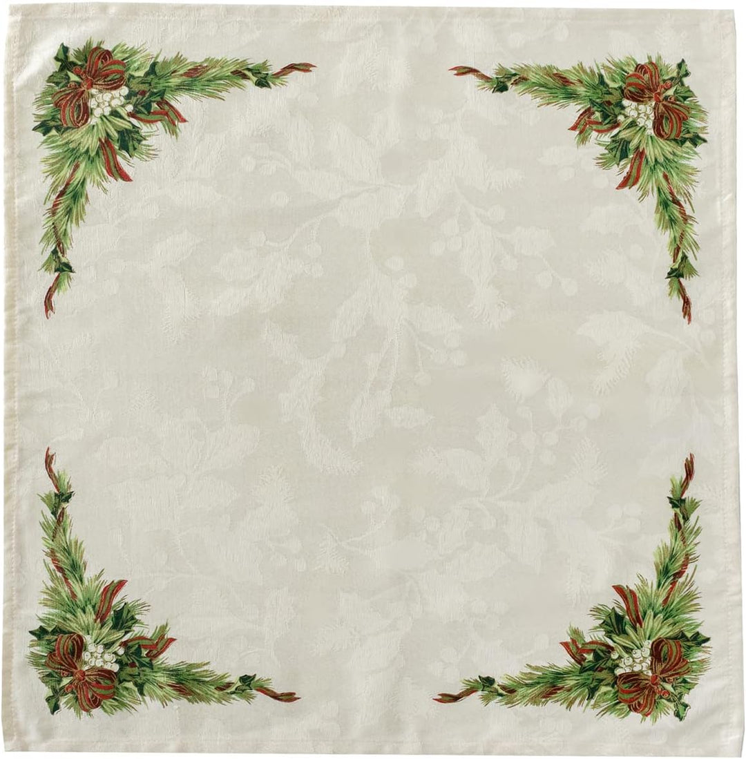 Benson Mills Christmas Ribbons Engineered Bedruckte Stoffservietten für Weihnachten, Winter und Urla