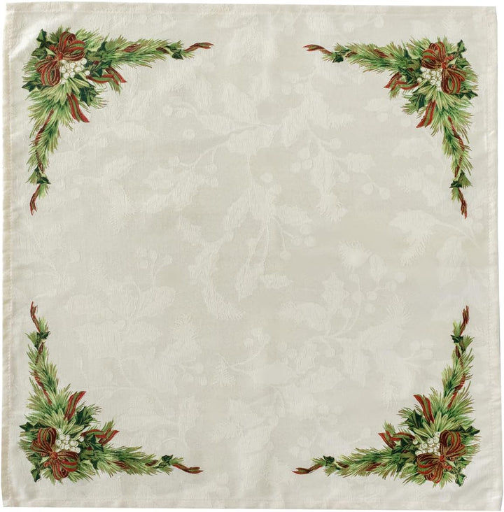 Benson Mills Christmas Ribbons Engineered Bedruckte Stoffservietten für Weihnachten, Winter und Urla